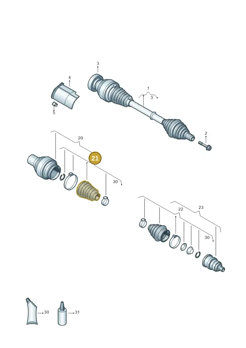 5Q0498202A — Audi Q3 quattro (2011-2015) diagram 719407420, position 21