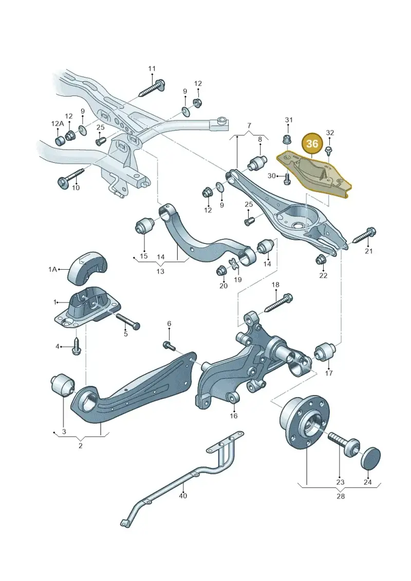 5Q0501734 — Audi Q2 1.4 (2018-) diagram 745505050, position 36