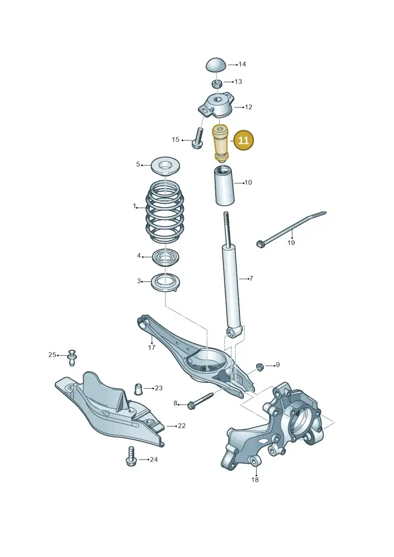 5Q0511357G — Audi Q3 quattro (2018-2019) diagram 746511050, position 11