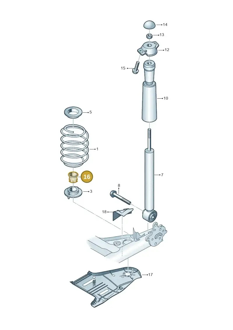 5Q0525691A — Audi A3 Sportback (2016-2020) diagram 745511000, position 16