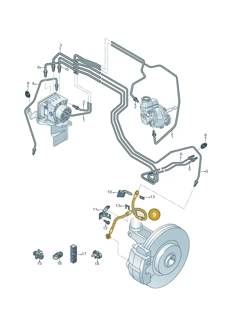 5Q0611701D — Audi Q3 quattro (2018-2019) diagram 597611200, position 9