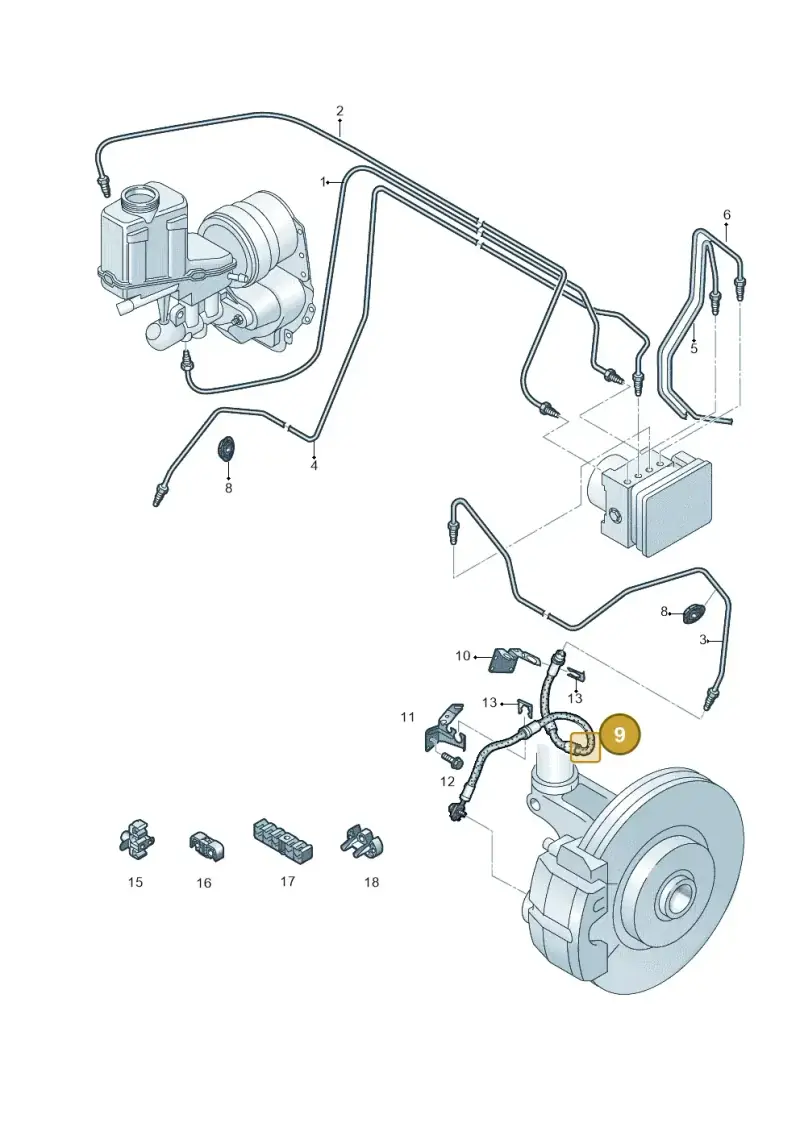 5Q0611701D — Audi Q3 quattro (2018-2019) diagram 597611260, position 9