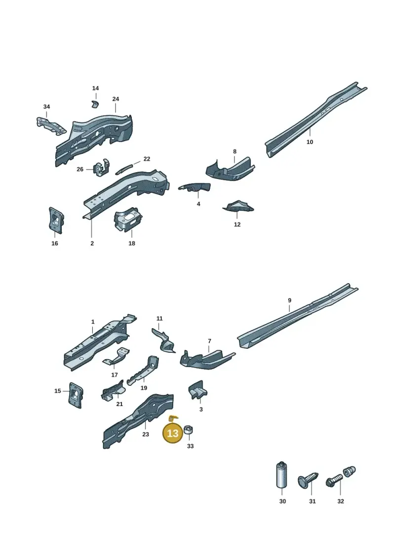 5Q0611845B — Audi A3 Sportback (2019-2021) diagram 596803001, position 13