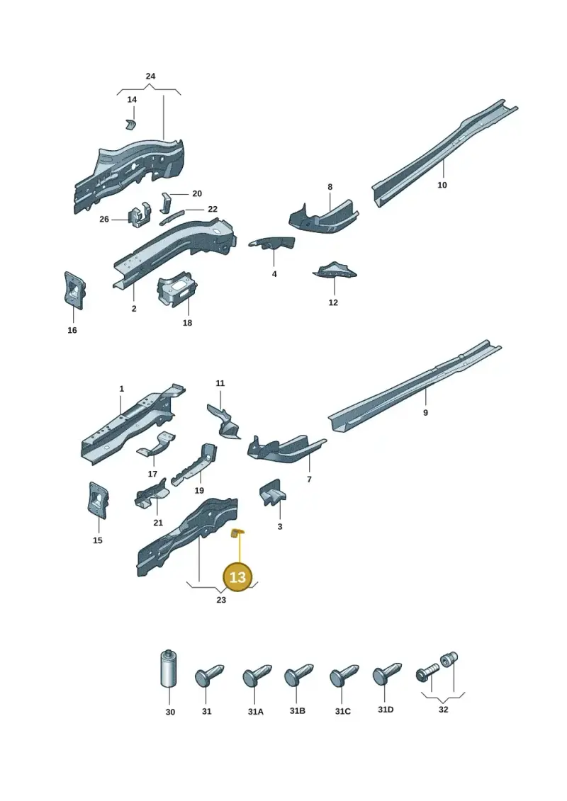 5Q0611845C — Audi A3 (2020-) diagram 8yx803000, position 13