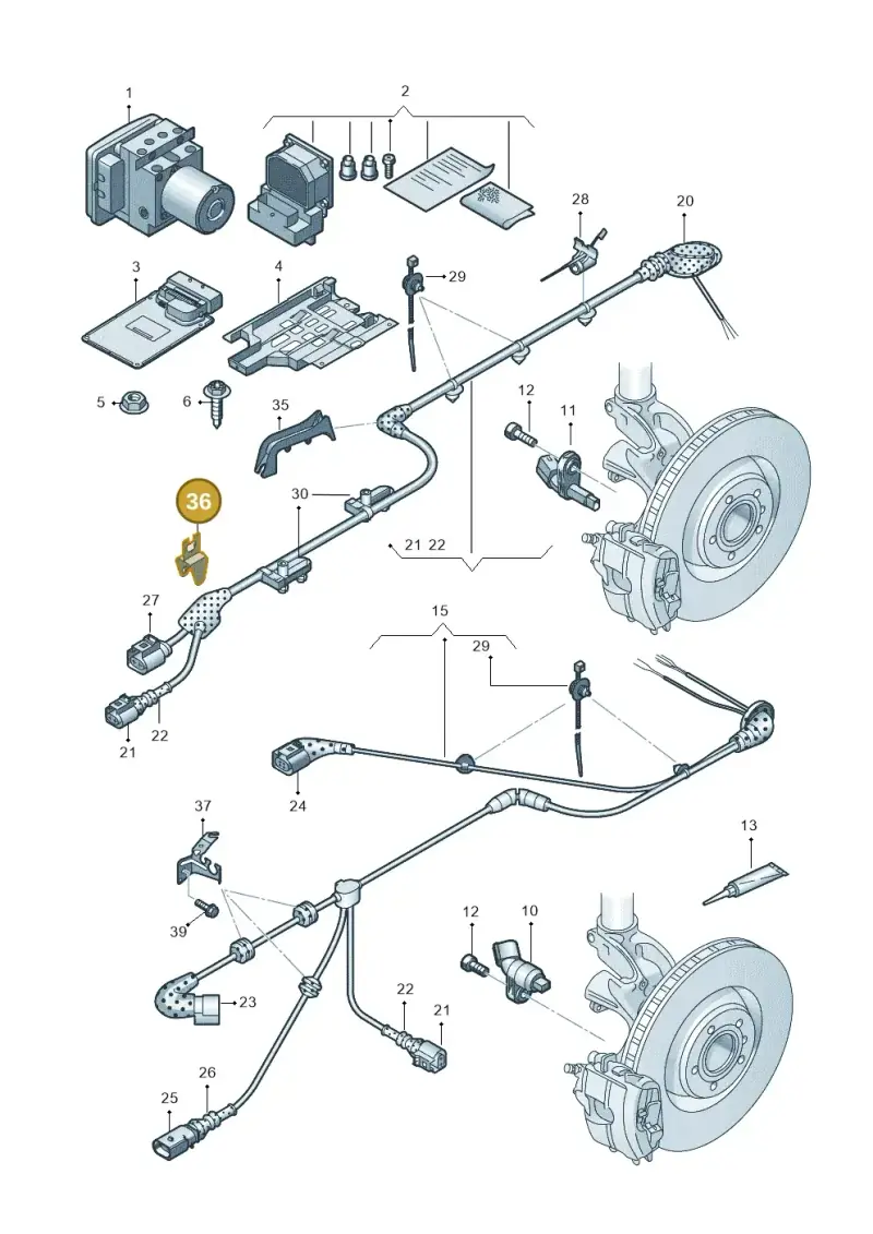 5Q0614167B — Audi A3 Sportback (2012-2016) diagram 745927000, position 36