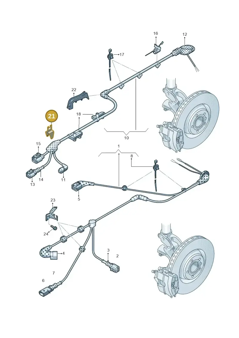 5Q0614167B — Audi Q2 2.0 TDI (2016-2018) diagram 803927100, position 21