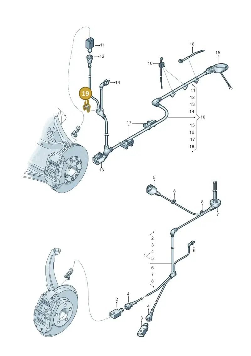 5Q0614167B — Audi A3 Sportback (2019-2021) diagram 597927010, position 19