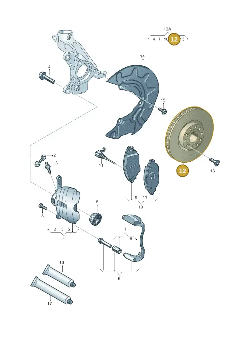 5Q0615301F — Audi A3 Sportback (2019-2021) diagram 745615260, position 12