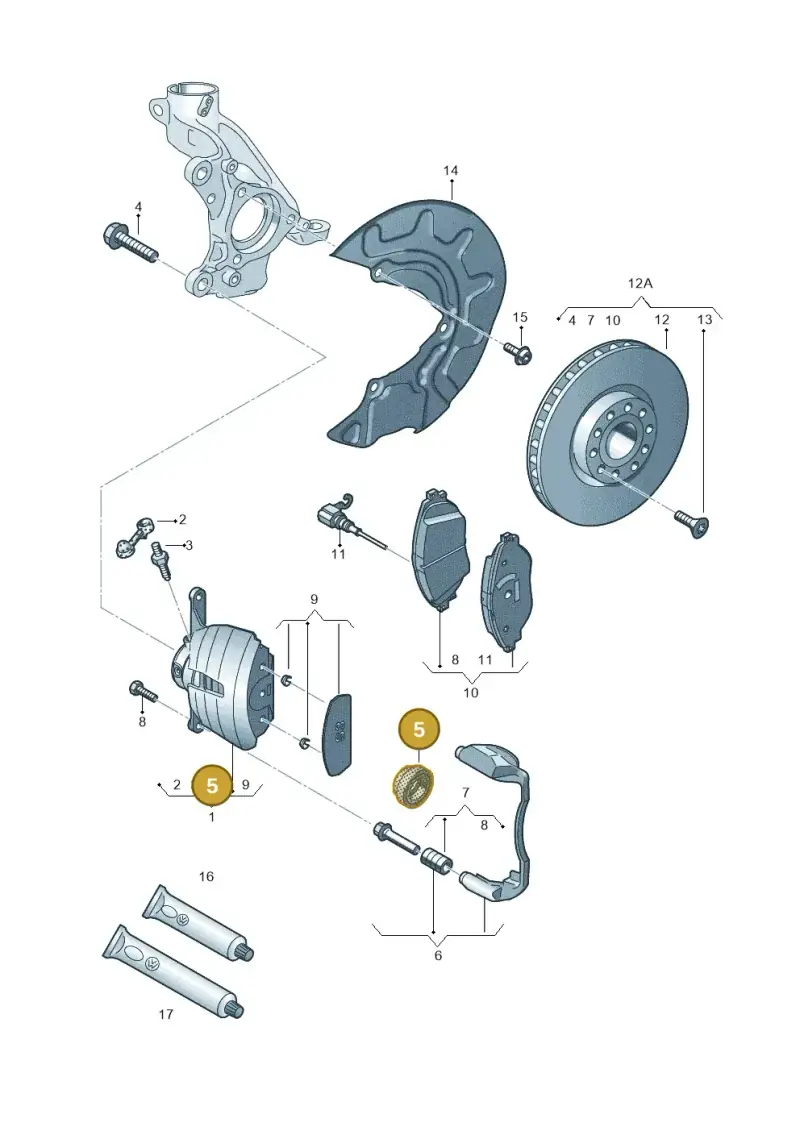 5Q0698471B — Audi A3 Sportback (2019-2021) diagram 745615500, position 5