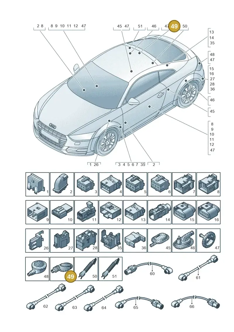 5Q0711487B — Audi TTRS Coupe (2016-2023) diagram 850971790, position 49
