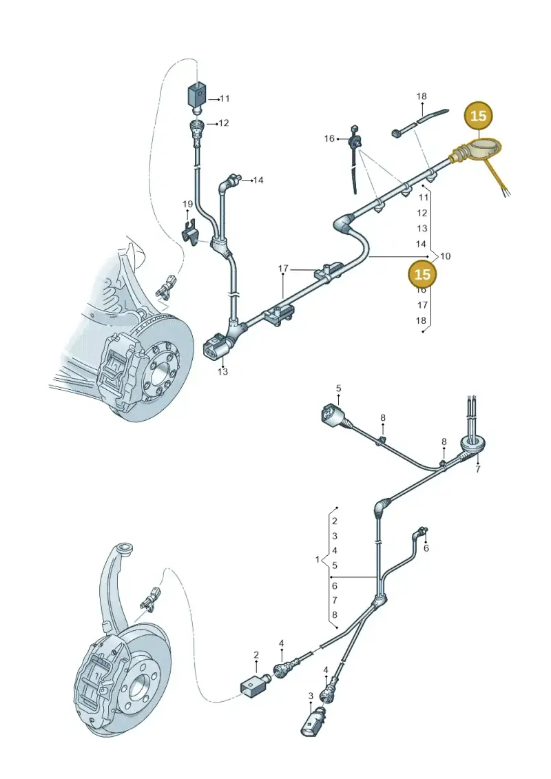 5Q0711487F — Audi A3 Sportback (2019-2021) diagram 597927010, position 15