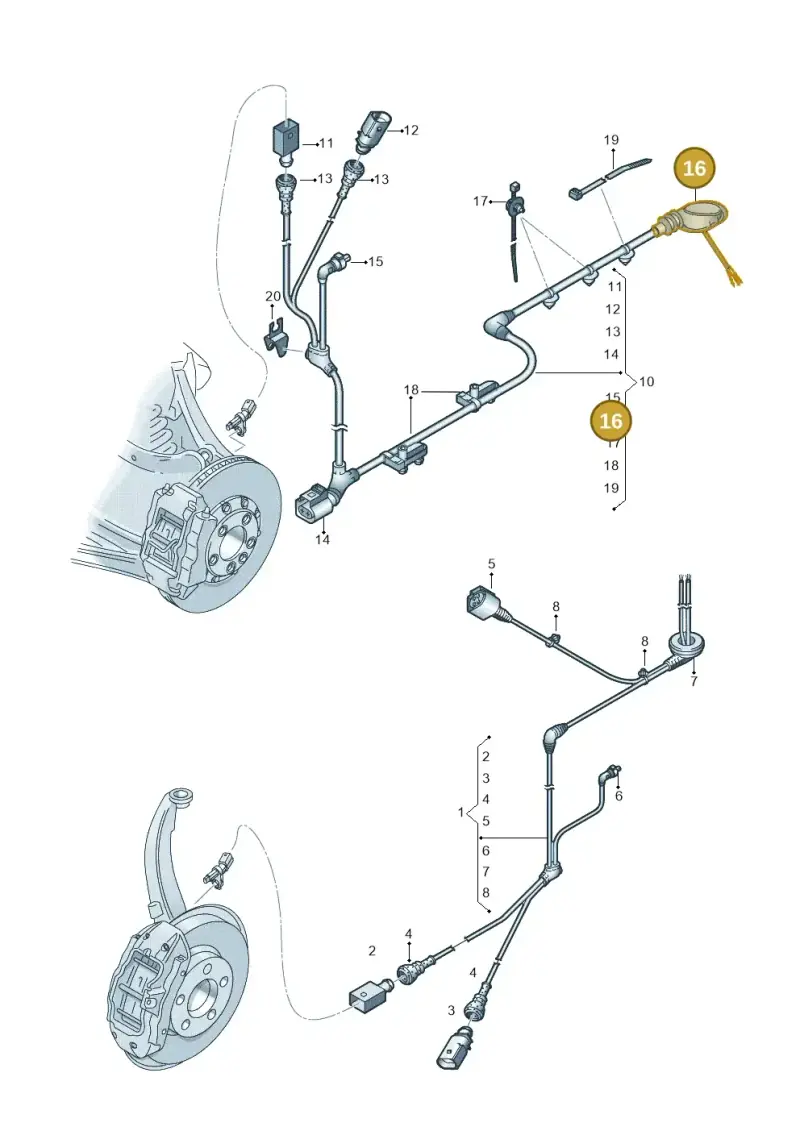 5Q0711487F — Audi RSQ3 Sportback (2019-2024) diagram f3z927100, position 16