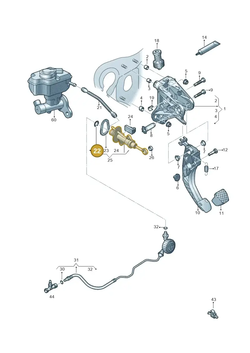5Q0721095 — Audi Q3 quattro (2018-2019) diagram 597721025, position 22