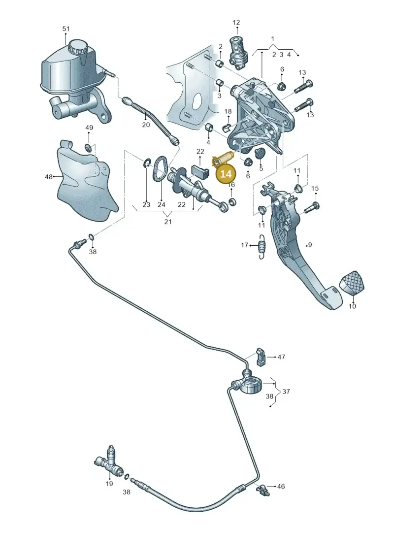 5Q0721123A — Audi Q3 quattro (2018-2019) diagram 597721030, position 14