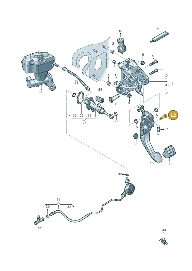 5Q0721152A — Audi Q3 quattro (2018-2019) diagram 597721025, position 12