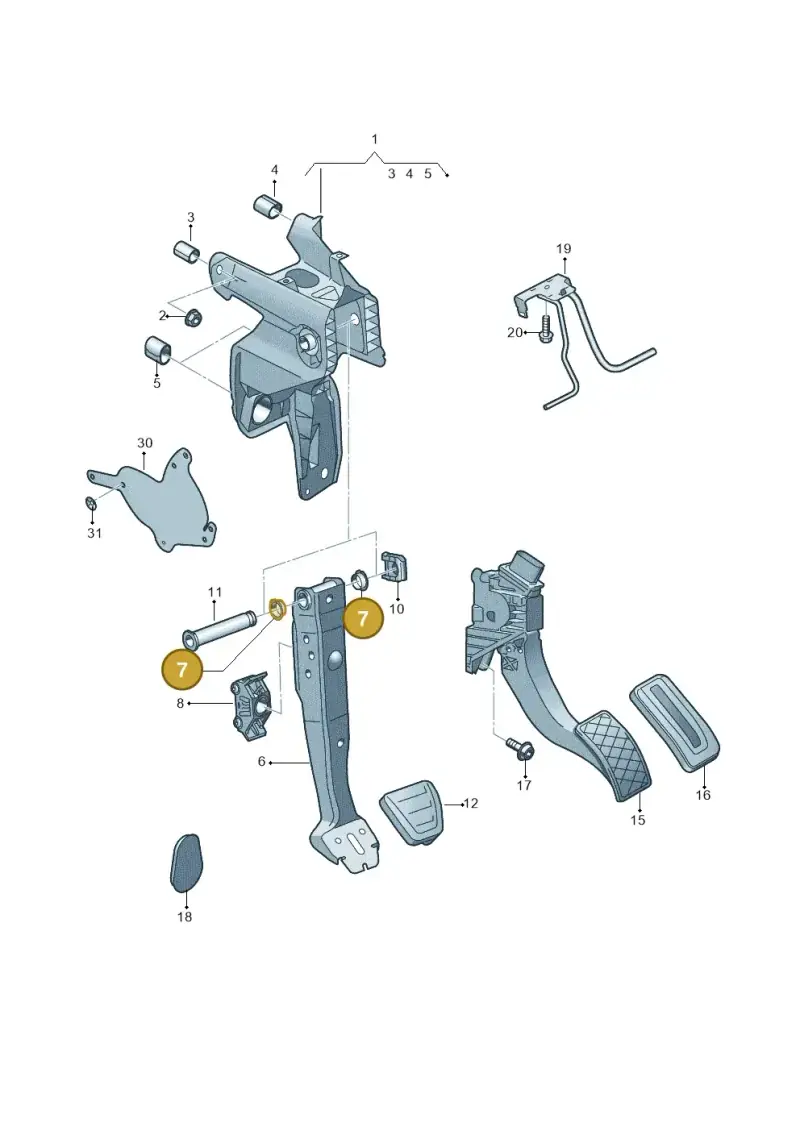 5Q0721153C — Audi A3 Sportback (2019-2021) diagram 596721700, position 7