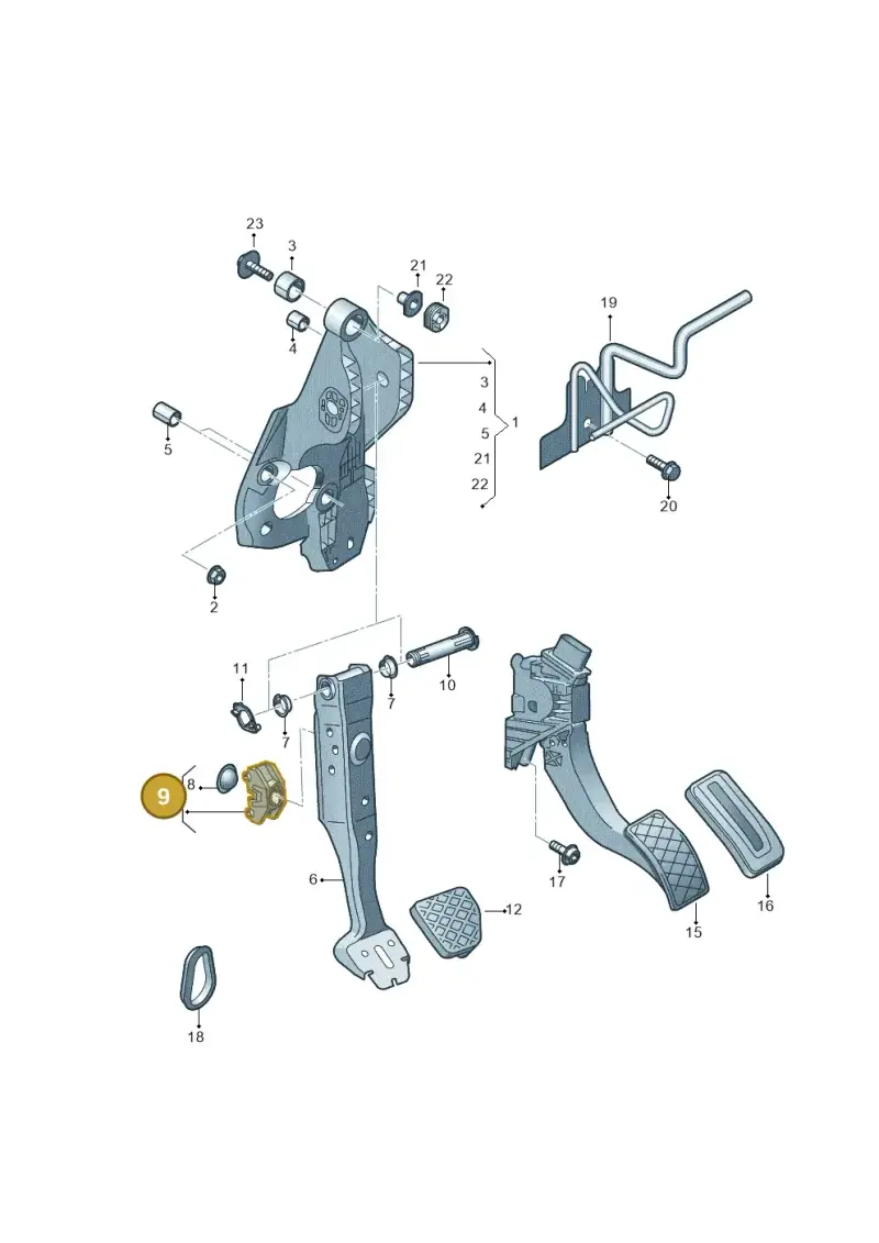 5Q0721165E — Audi RSQ3 Sportback (2019-2024) diagram 891721700, position 9