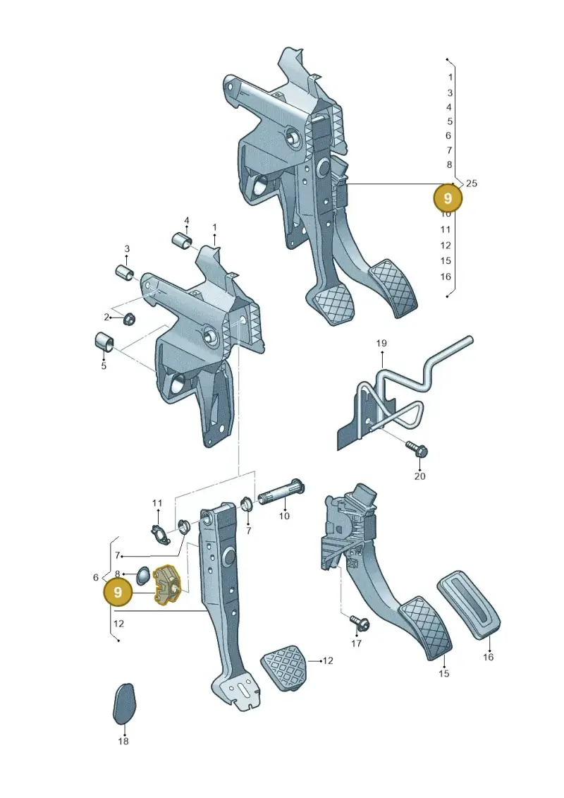 5Q0721165F — Audi TTS Coupe 2.0 (2014-2023) diagram 850721600, position 9