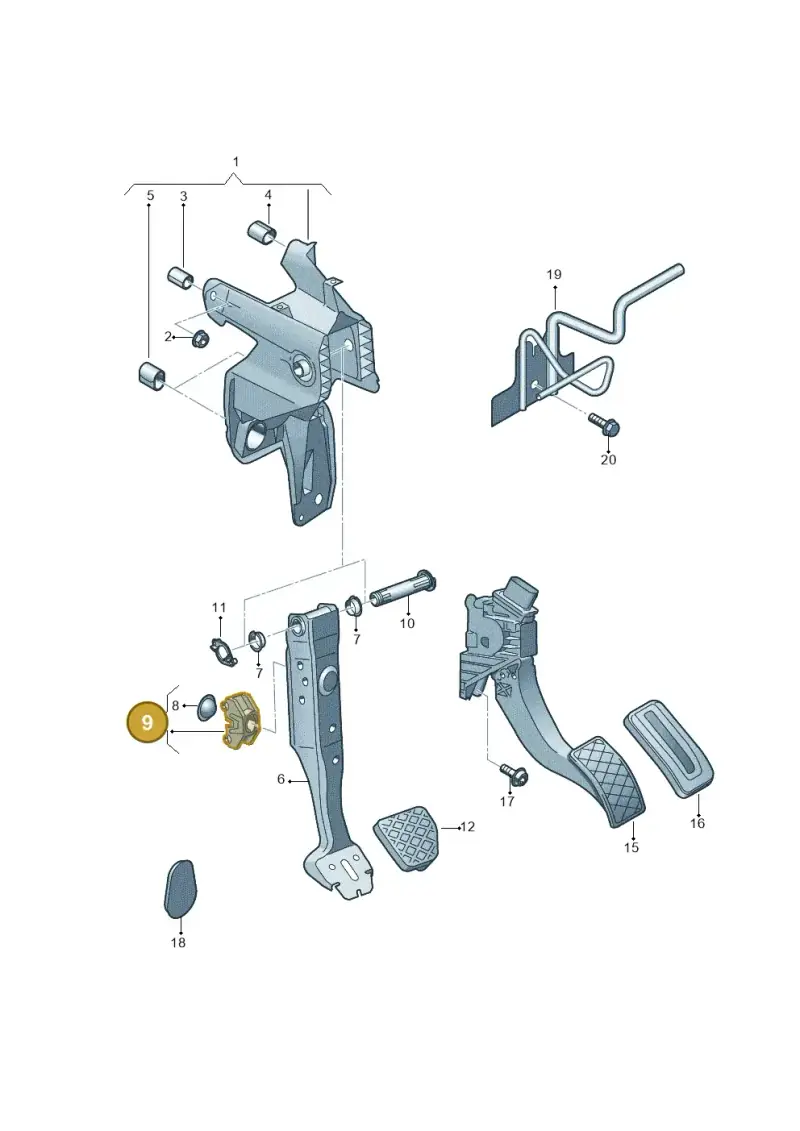 5Q0721165F — Audi TTRS Coupe (2016-2023) diagram 898721600, position 9
