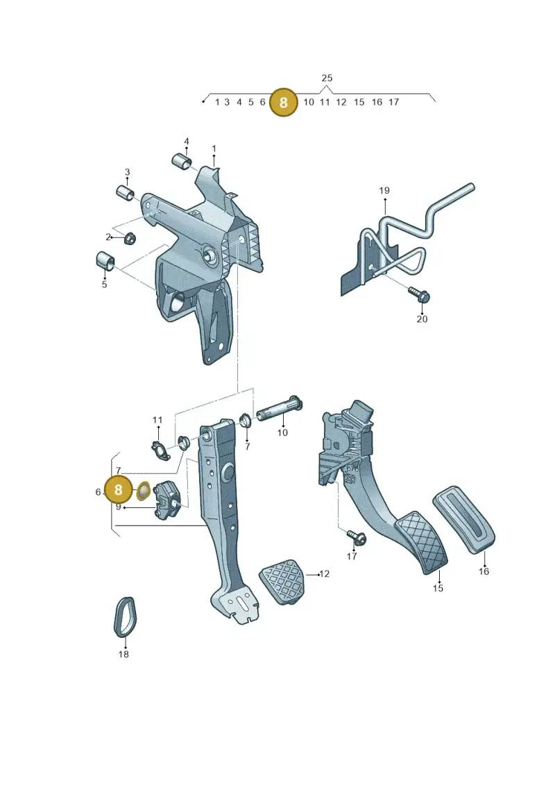 5Q0721179 — Audi A3 Cab. 1.4 (2013-2016) diagram 778721600, position 8