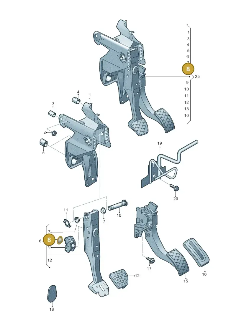 5Q0721179 — Audi TTS Coupe 2.0 (2014-2023) diagram 850721600, position 8