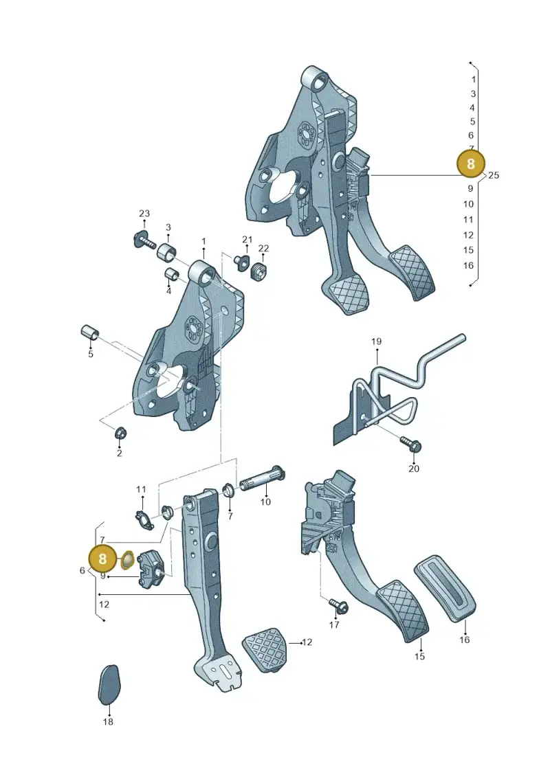 5Q0721179 — Audi TTS Coupe 2.0 (2014-2023) diagram 850721700, position 8