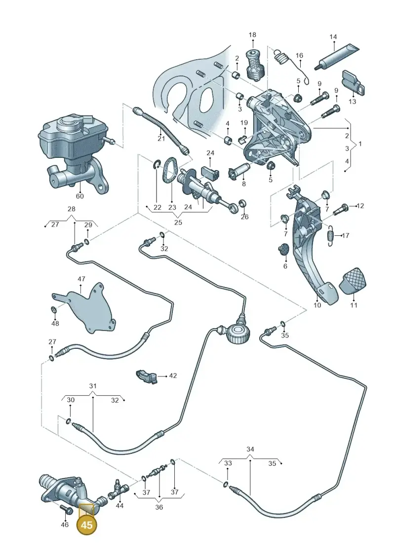 5Q0721261D — Audi Q2 2.0 TDI (2016-2018) diagram 803721300, position 45