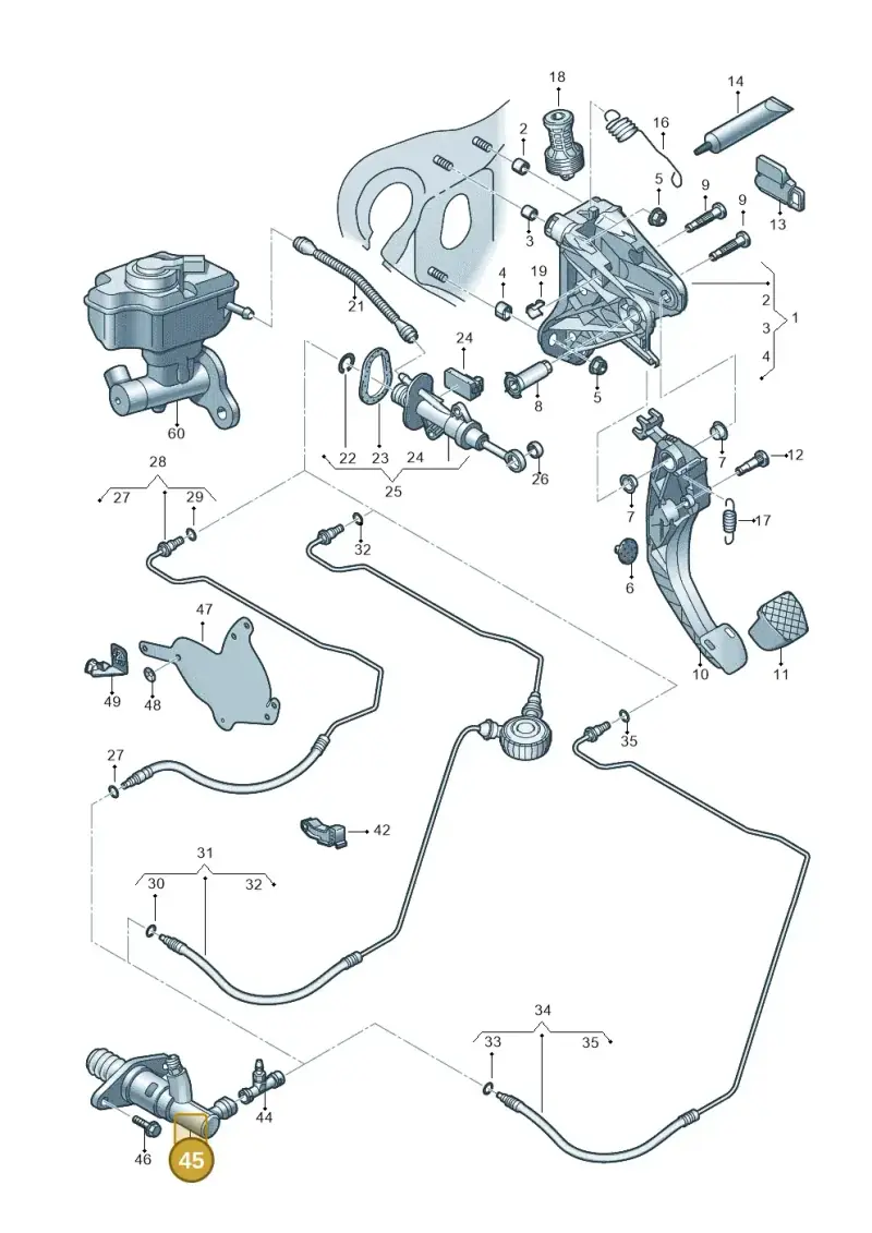 5Q0721261D — Audi A3 Sportback (2016-2020) diagram 890721300, position 45