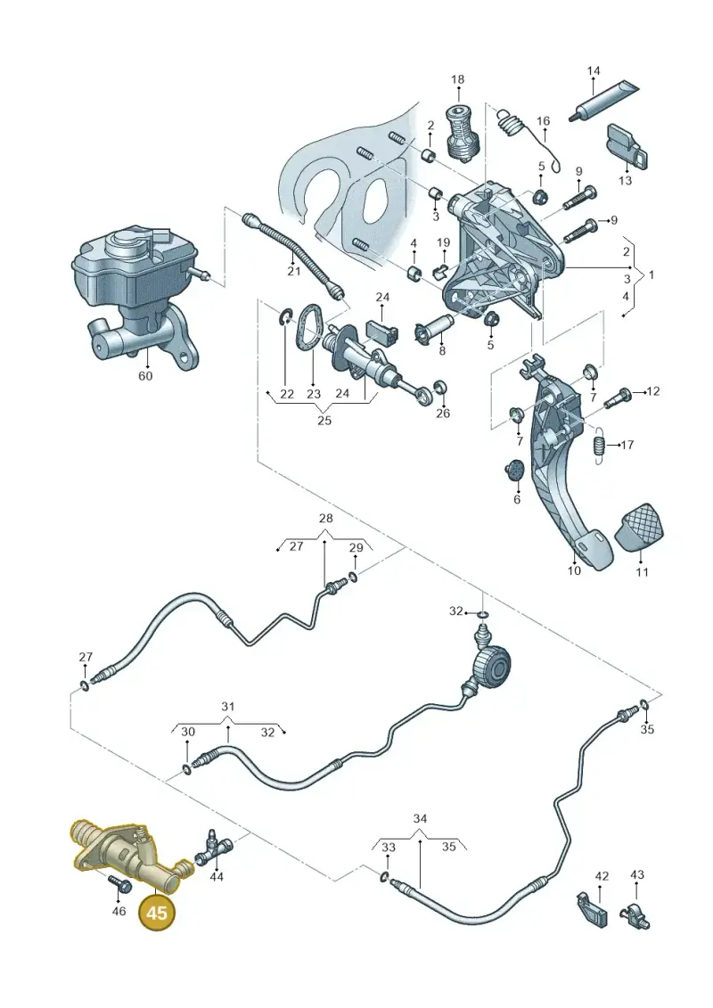 5Q0721261N — Audi Q2 2.0 TDI (2016-2018) diagram 890721250, position 45