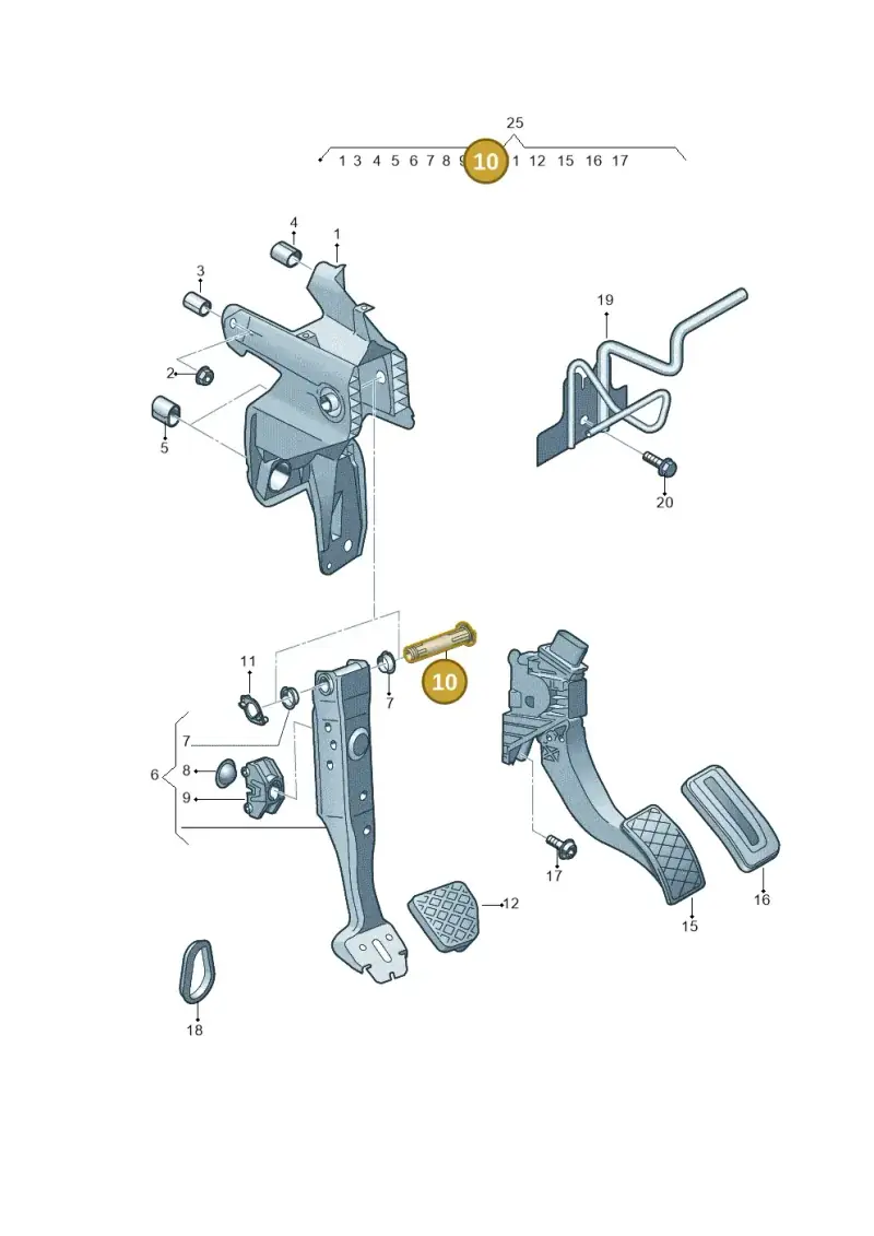 5Q0721325 — Audi A3 Cab. 1.4 (2013-2016) diagram 778721600, position 10