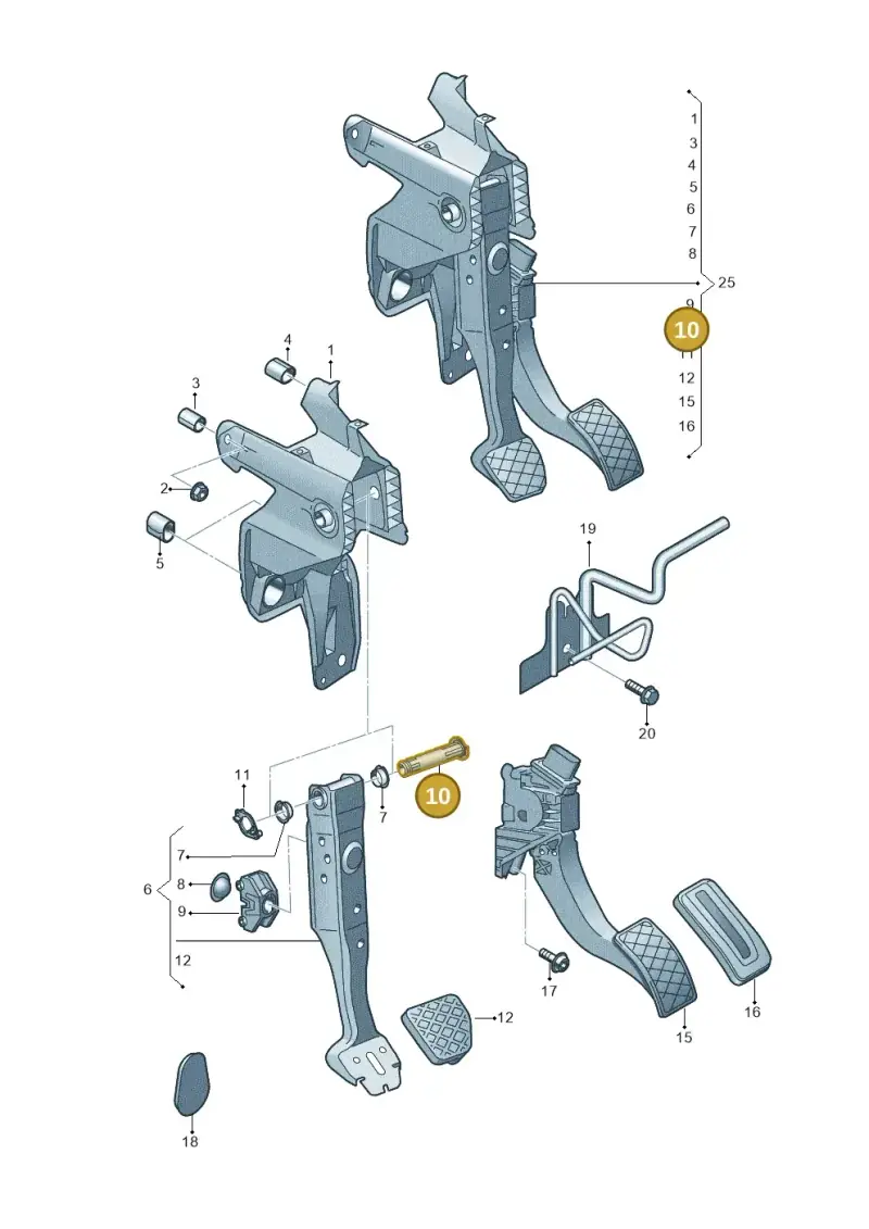 5Q0721325 — Audi TTS Coupe 2.0 (2014-2023) diagram 850721600, position 10