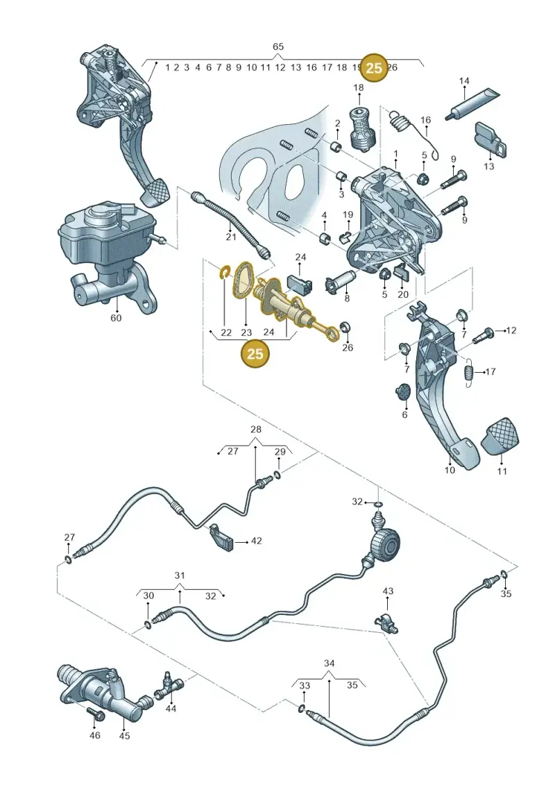 5Q0721388E — Audi A3 Sportback (2012-2016) diagram 745721260, position 25