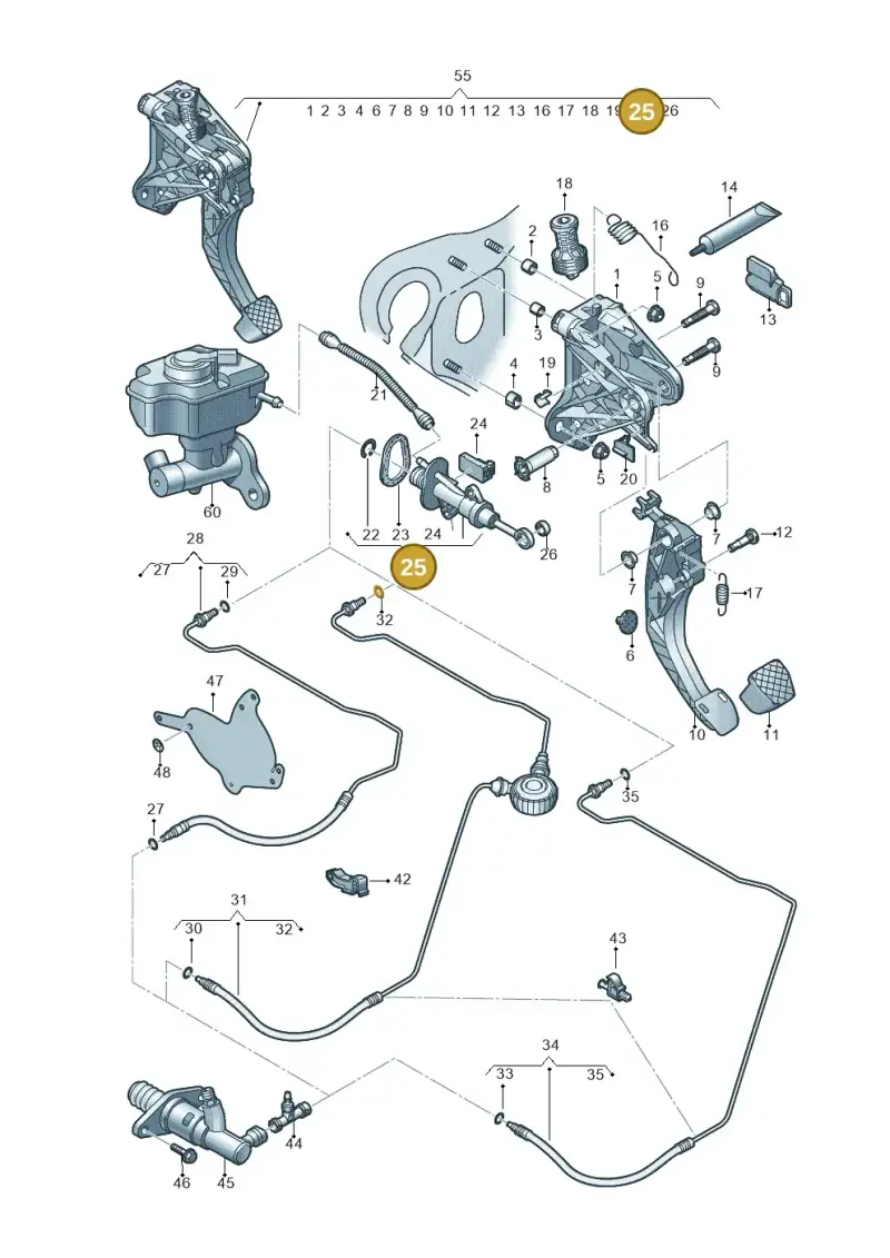 5Q0721388E — Audi A3 Sportback (2012-2016) diagram 745721310, position 25