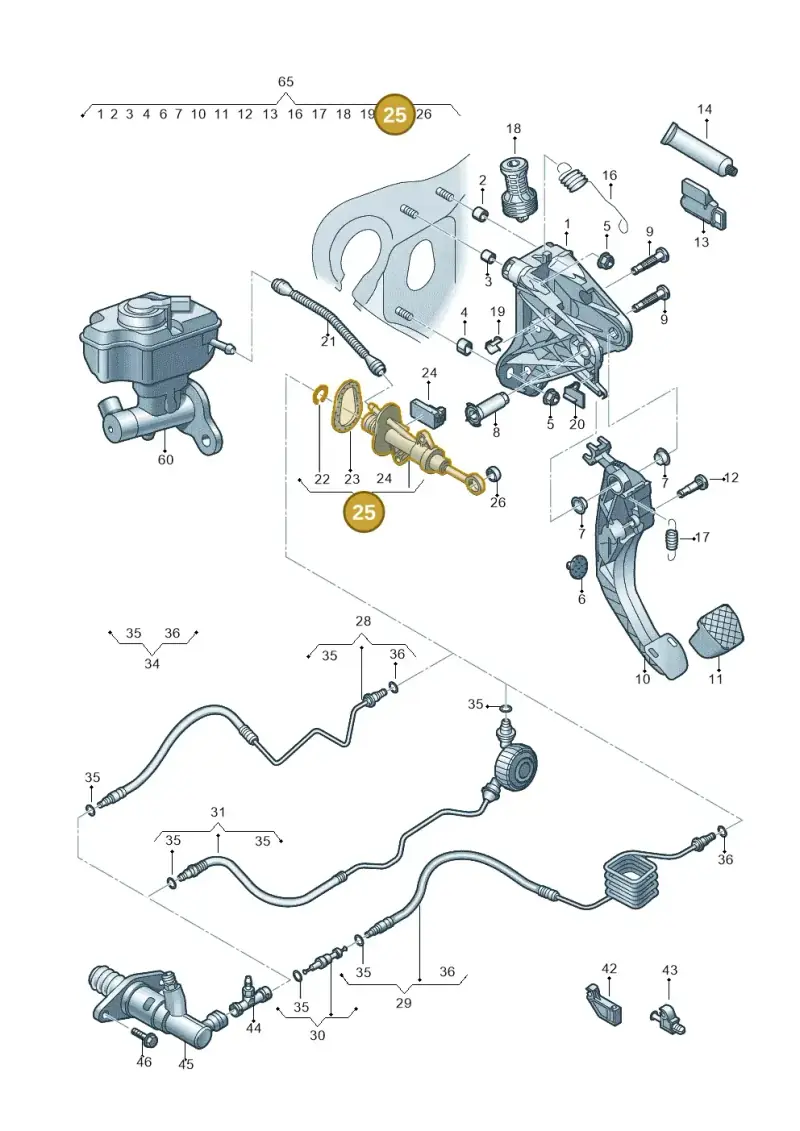 5Q0721388E — Audi A3 Cab. 1.4 (2013-2016) diagram 778721250, position 25