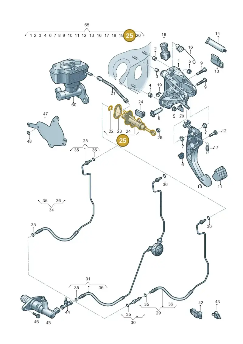 5Q0721388E — Audi A3 Cab. 1.4 (2013-2016) diagram 778721300, position 25