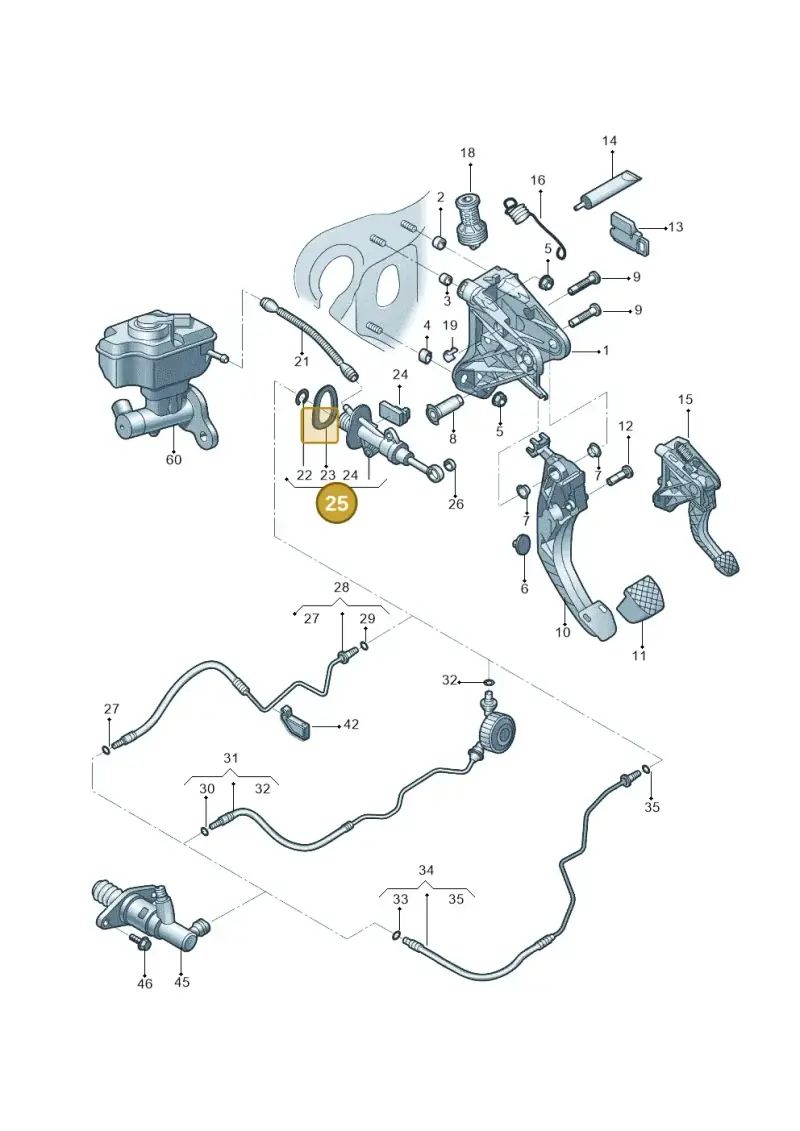5Q0721388E — Audi A3 Sportback 1.4 (2014-) diagram 785721025, position 25