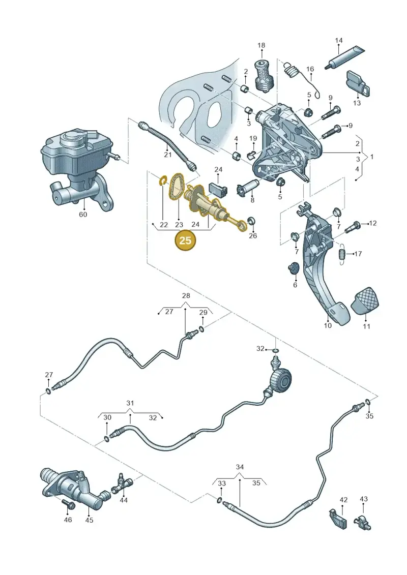 5Q0721388G — Audi A3 Sportback (2016-2020) diagram 890721250, position 25