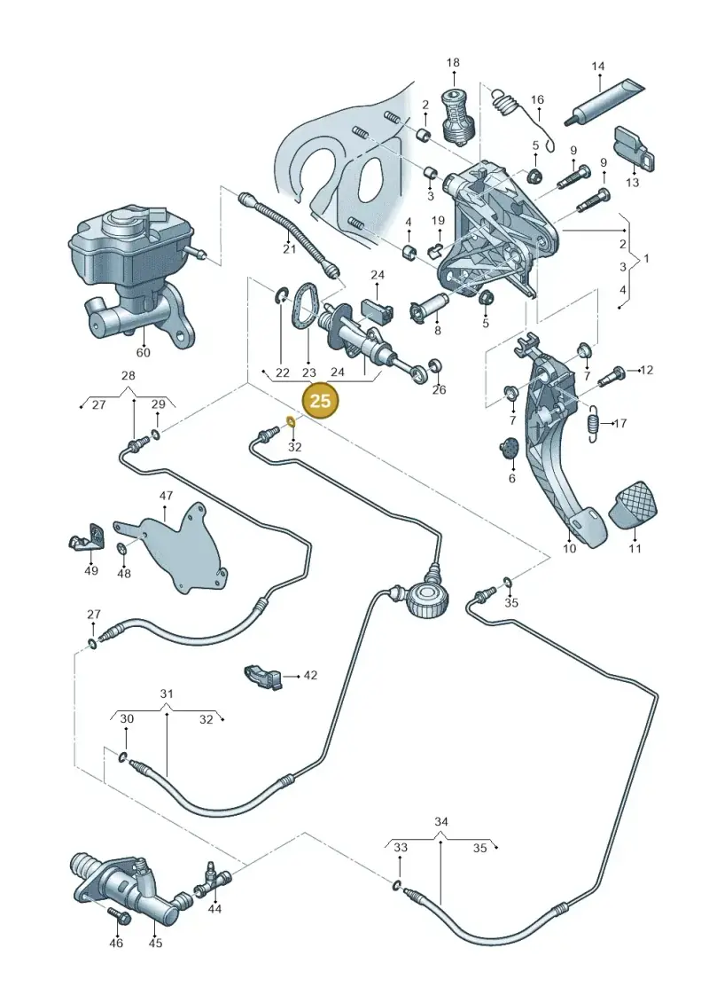 5Q0721388G — Audi A3 Sportback (2016-2020) diagram 890721300, position 25