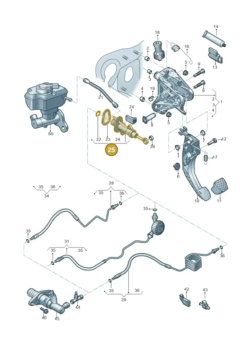 5Q0721388G — Audi A3 Cabrio (2016-2020) diagram 891721250, position 25