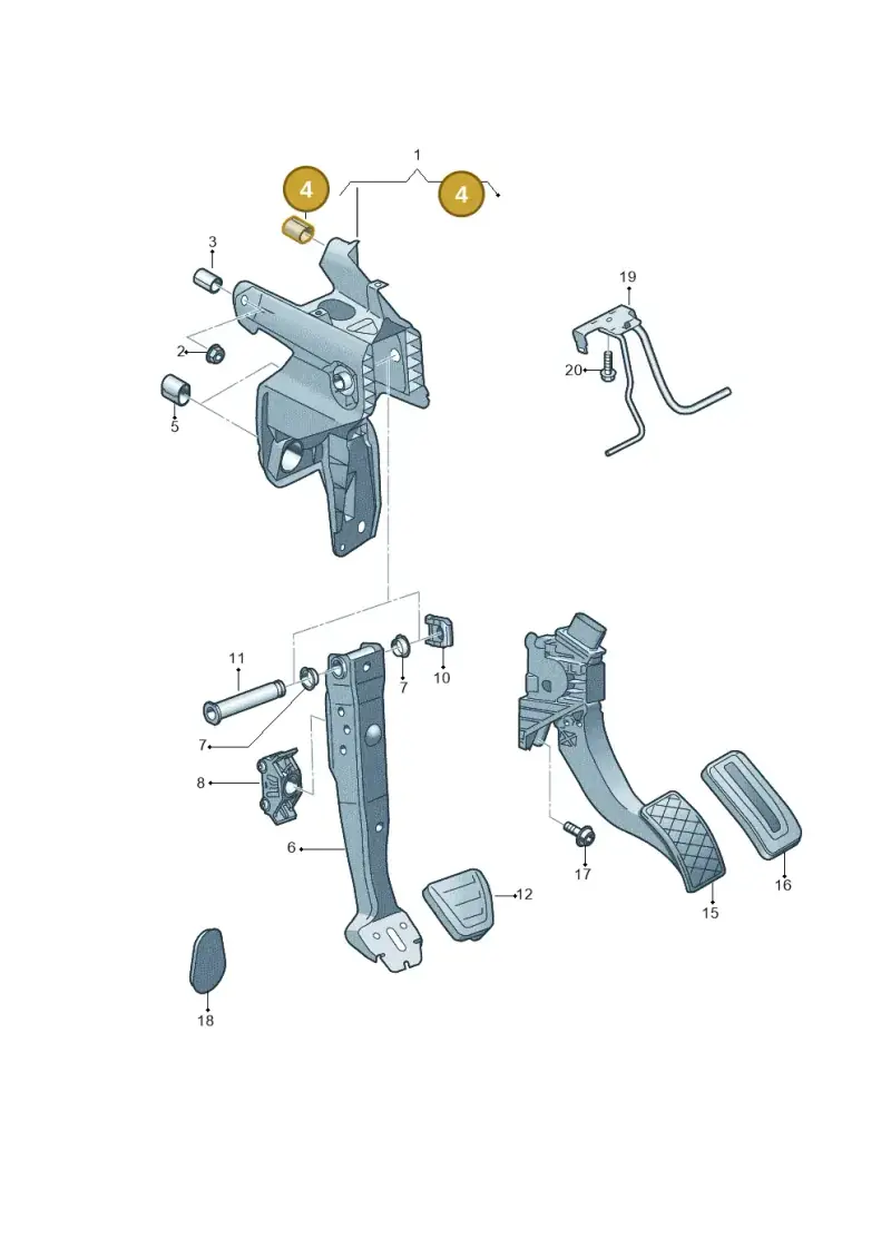 5Q0721389A — Audi A3 Sportback (2019-2021) diagram 884721600, position 4