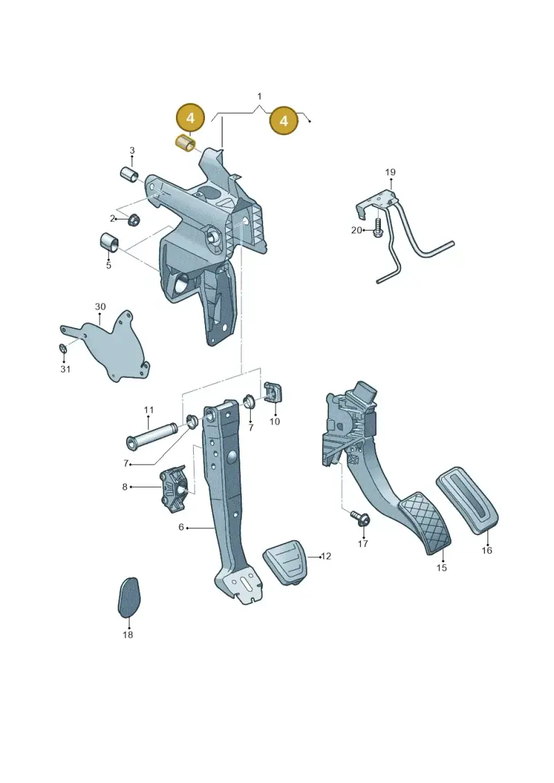 5Q0721620A — Audi A3 Sportback (2019-2021) diagram 596721700, position 4