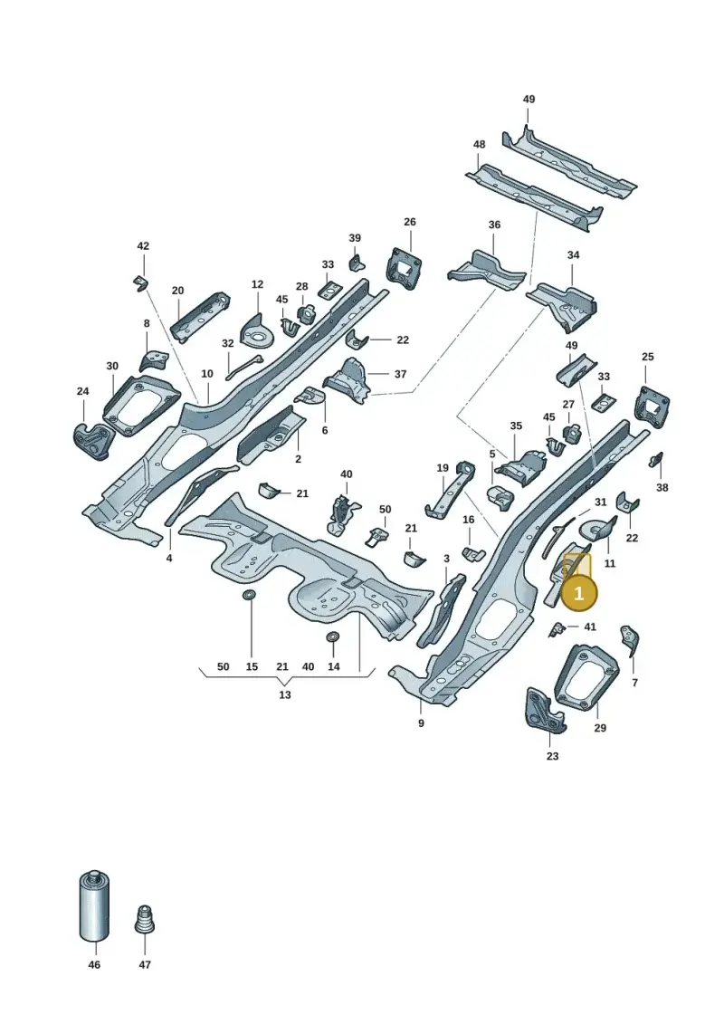 5Q0801771 — Audi A3 Sportback (2019-2021) diagram 596803015, position 1