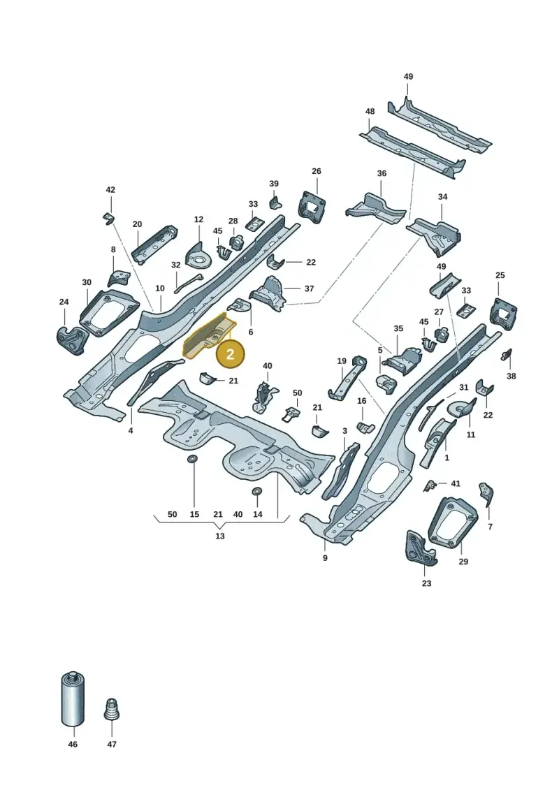 5Q0801772 — Audi A3 Sportback (2019-2021) diagram 596803015, position 2