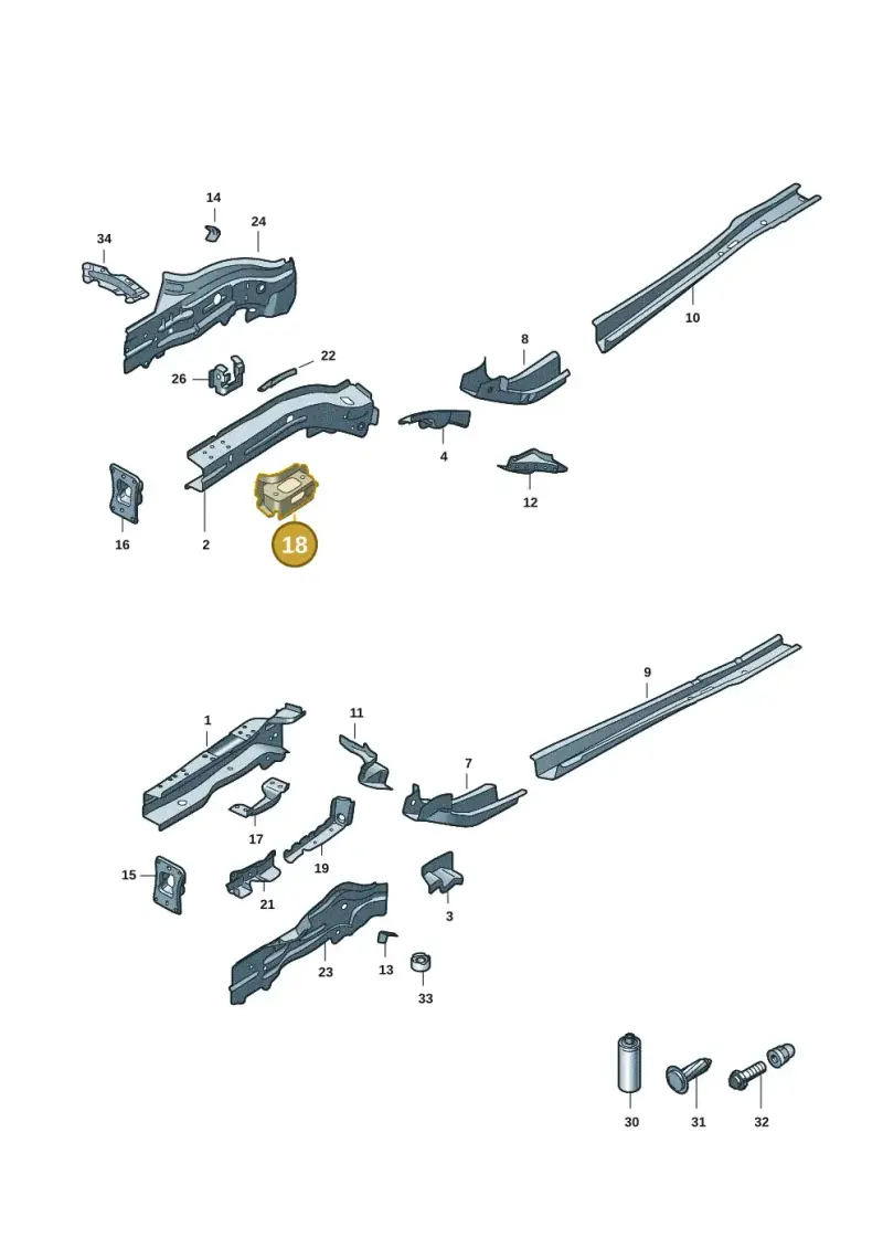 5Q0802068 — Audi A3 Sportback (2019-2021) diagram 596803001, position 18