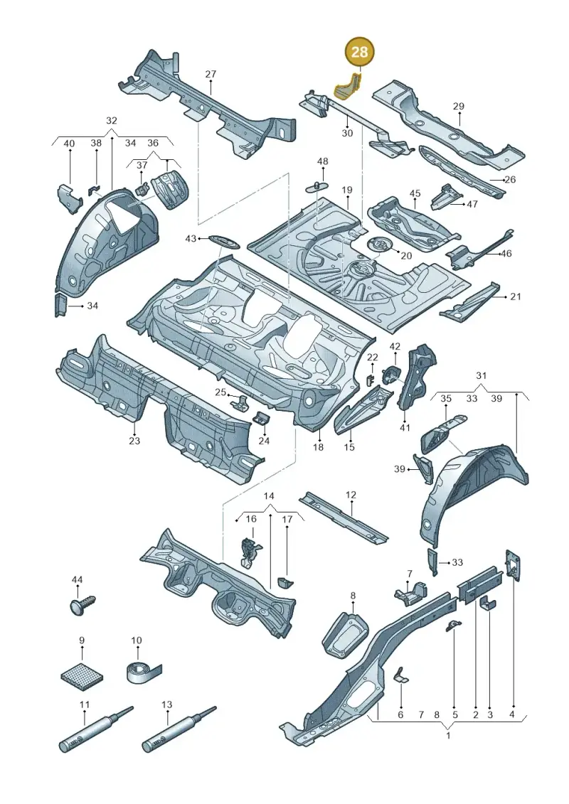 5Q0802136 — Audi RS3 Limousine (2017-2020) diagram 853803110, position 28