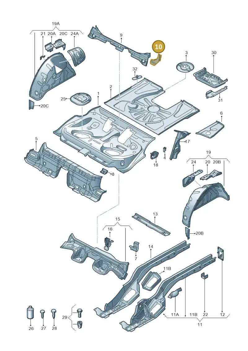 5Q0802136 — Audi RS3 Limousine (2017-2020) diagram 858803100, position 10