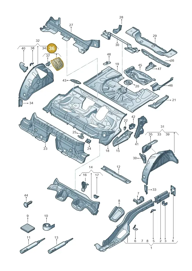 5Q0802192 — Audi RS3 Limousine (2017-2020) diagram 853803110, position 36