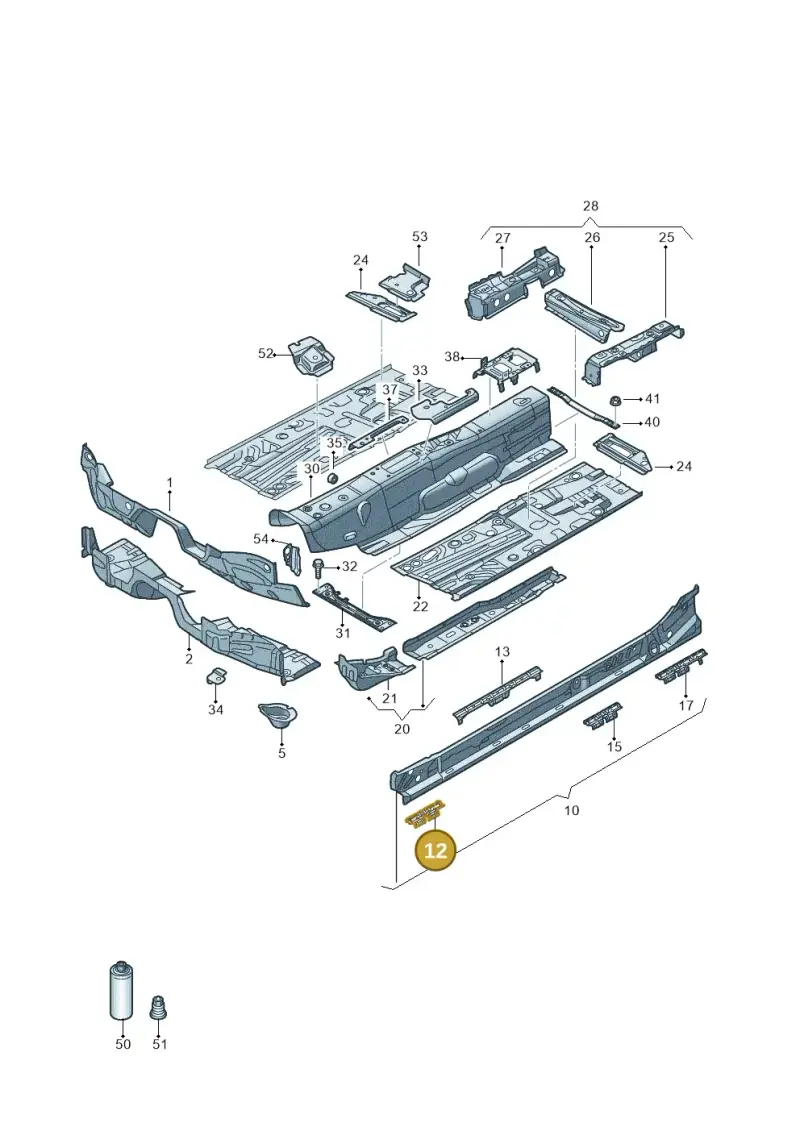5Q0802307 — Audi A3 Sportback (2019-2021) diagram 596803010, position 12
