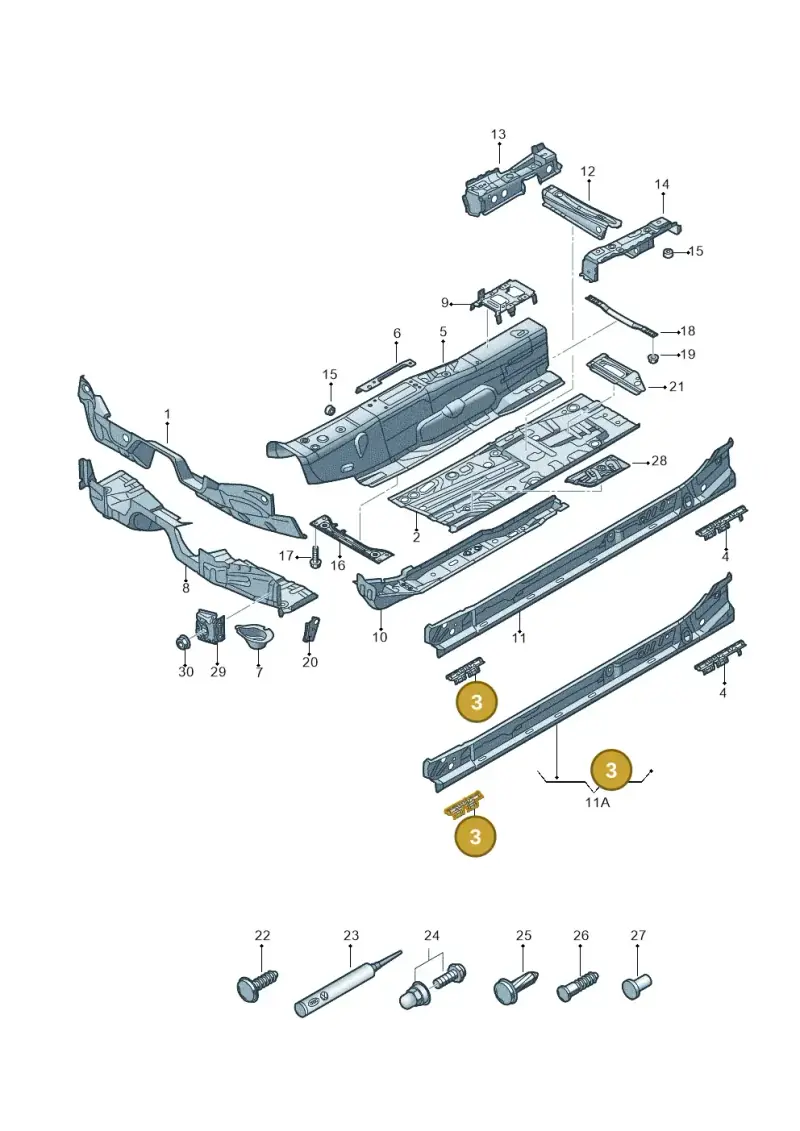 5Q0802307 — Audi RS3 Limousine (2017-2020) diagram 745803060, position 3