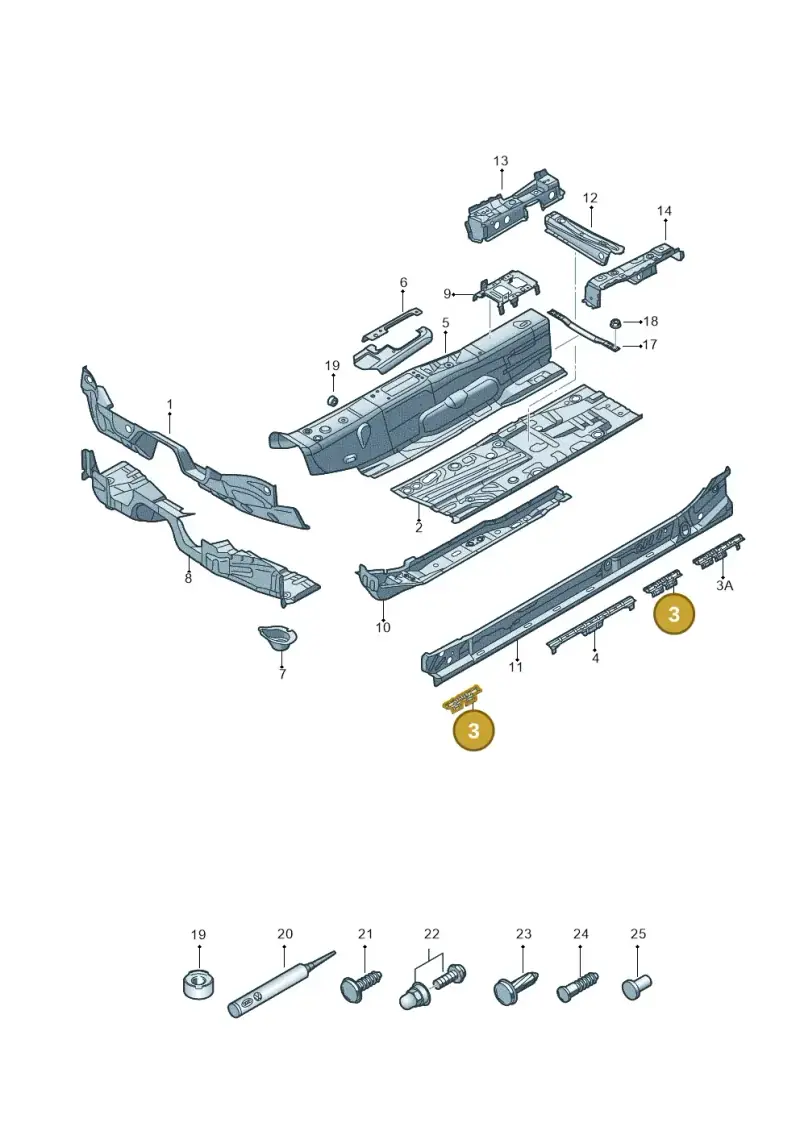 5Q0802307 — Audi RS3 Limousine (2017-2020) diagram 858803050, position 3